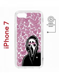Чехол на iPhone 7, 8, SE 2020 2022 MagSafe Kruche Print Любовь и Крик с магнитом КruЧЕ