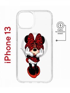 Чехол на iPhone 13 MagSafe с принтом Kruche Print Минни противоударный с магнитом КruЧЕ