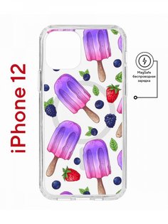 Чехол на iPhone 12/12 Pro MagSafe с принтом Kruche Print Ice Cream с магнитом КruЧЕ