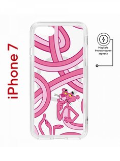 Чехол на iPhone 7, 8, SE 2020 2022 MagSafe Kruche Print Розовая Пантера с магнитом КruЧЕ