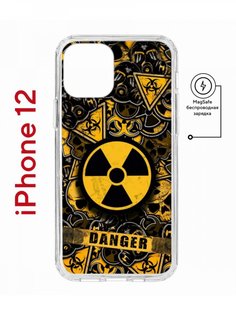 Чехол на iPhone 12/12 Pro MagSafe с принтом Kruche Print Danger противоударный с магнитом КruЧЕ