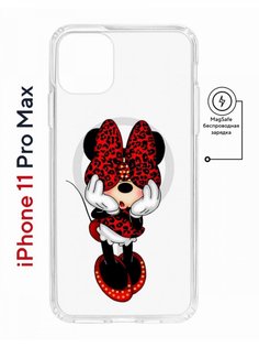 Чехол на iPhone 11 Pro Max MagSafe с принтом Kruche Print Минни противоударный с магнитом КruЧЕ