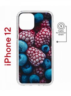 Чехол на iPhone 12/12 Pro MagSafe с принтом Kruche Print Fresh berries с магнитом КruЧЕ