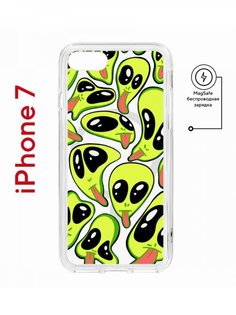 Чехол на iPhone 7, 8, SE 2020 2022 MagSafe Kruche Print Инопланетянин с магнитом КruЧЕ