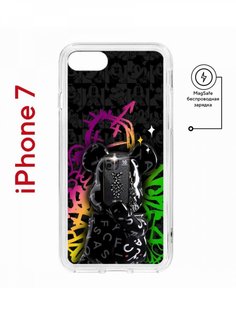 Чехол на iPhone 7, 8, SE 2020 2022 MagSafe Kruche Print Микки Маус с магнитом КruЧЕ