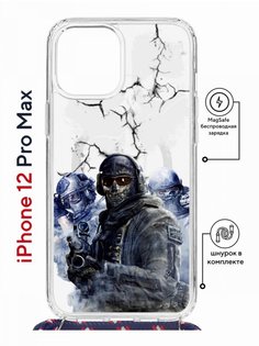 Чехол на iPhone 12 Pro Max MagSafe Kruche Print Call of Duty с магнитом, со шнурком КruЧЕ