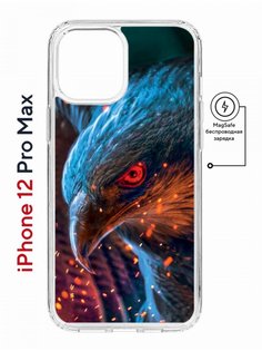 Чехол на iPhone 12 Pro Max MagSafe с принтом Kruche Print Орел противоударный с магнитом КruЧЕ
