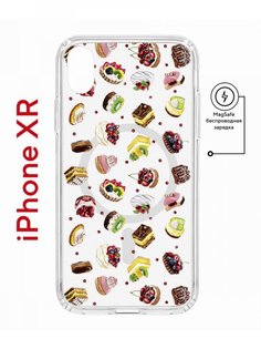 Чехол на iPhone XR MagSafe с принтом Kruche Print Cake противоударный с магнитом КruЧЕ