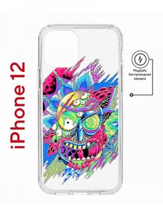 Чехол на iPhone 12/12 Pro MagSafe с принтом Kruche Print Многоликий Рик с магнитом КruЧЕ
