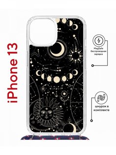 Чехол на iPhone 13 MagSafe с принтом Kruche Print Space с магнитом, со шнурком КruЧЕ