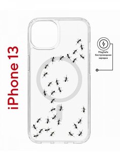 Чехол на iPhone 13 MagSafe с принтом Kruche Print Муравьи противоударный с магнитом КruЧЕ