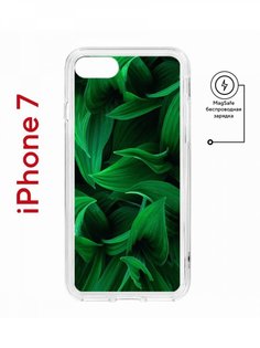 Чехол на iPhone 7, 8, SE 2020 2022 MagSafe Kruche Print Grass противоударный с магнитом КruЧЕ