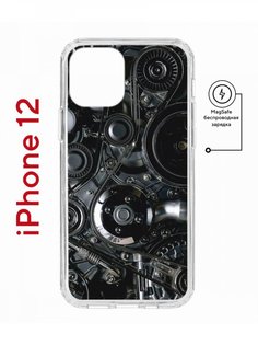 Чехол на iPhone 12/12 Pro MagSafe с принтом Kruche Print Двигатель с магнитом КruЧЕ