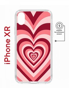 Чехол на iPhone XR MagSafe с принтом Kruche Print Сердце противоударный с магнитом КruЧЕ