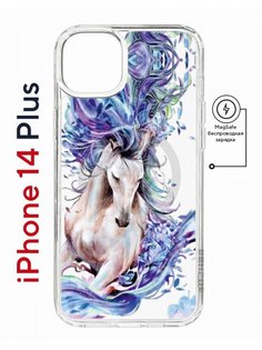 Чехол на iPhone 14 Plus MagSafe с принтом Kruche Print Грация противоударный с магнитом КruЧЕ