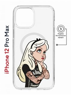 Чехол на iPhone 12 Pro Max MagSafe Kruche Print Tattoo Girl противоударный с магнитом КruЧЕ