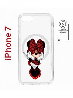 Чехол на iPhone 7, 8, SE 2020 2022 MagSafe Kruche Print Минни противоударный с магнитом КruЧЕ