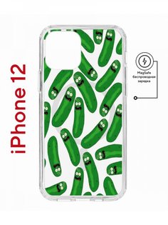 Чехол на iPhone 12/12 Pro MagSafe с принтом Kruche Print Огурчик Рик с магнитом КruЧЕ