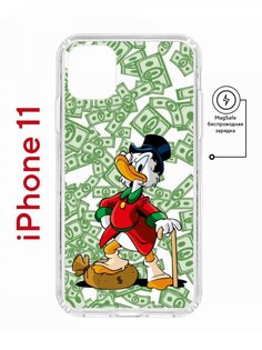 Чехол на iPhone 11 MagSafe с принтом Kruche Print MacMoney противоударный с магнитом КruЧЕ