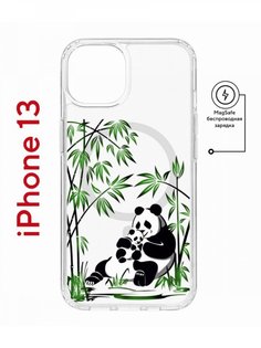 Чехол на iPhone 13 MagSafe с принтом Kruche Print Панды противоударный с магнитом КruЧЕ