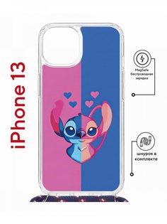 Чехол на iPhone 13 MagSafe с принтом Kruche Print СТИЧ с магнитом, со шнурком КruЧЕ