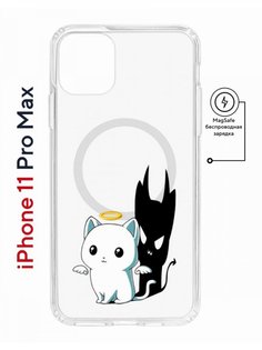 Чехол на iPhone 11 Pro Max MagSafe с принтом Kruche Print Angel Demon с магнитом КruЧЕ