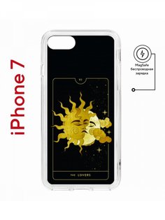 Чехол на iPhone 7, 8, SE 2020 2022 MagSafe Kruche Print Tarot Lovers с магнитом КruЧЕ