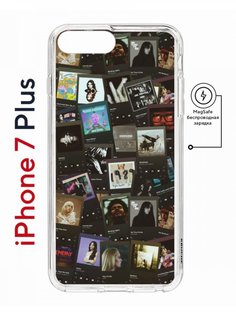 Чехол на iPhone 7 Plus/8 Plus MagSafe Kruche Print Плейлисты противоударный с магнитом КruЧЕ