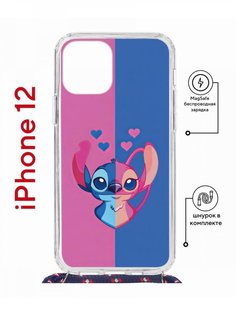Чехол на iPhone 12/12 Pro MagSafe с принтом Kruche Print СТИЧ с магнитом, со шнурком КruЧЕ