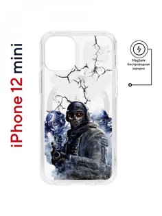 Чехол на iPhone 12 mini MagSafe Kruche Print Call of Duty противоударный с магнитом КruЧЕ