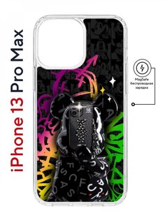 Чехол на iPhone 13 Pro Max MagSafe Kruche Print Микки Маус противоударный с магнитом КruЧЕ