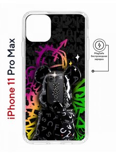Чехол на iPhone 11 Pro Max MagSafe с принтом Kruche Print Микки Маус с магнитом КruЧЕ