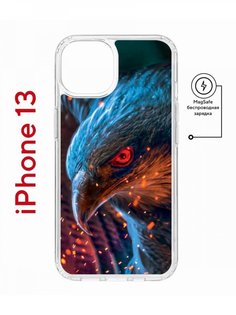 Чехол на iPhone 13 MagSafe с принтом Kruche Print Орел противоударный с магнитом КruЧЕ