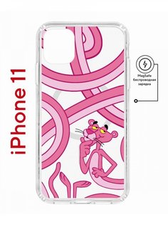 Чехол на iPhone 11 MagSafe с принтом Kruche Print Розовая Пантера с магнитом КruЧЕ