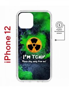 Чехол на iPhone 12/12 Pro MagSafe с принтом Kruche Print Toxic противоударный с магнитом КruЧЕ