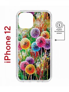 Чехол на iPhone 12/12 Pro MagSafe с принтом Kruche Print Одуванчики с магнитом КruЧЕ