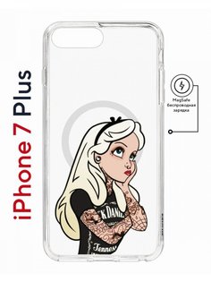Чехол на iPhone 7 Plus/8 Plus MagSafe Kruche Print Tattoo Girl противоударный с магнитом КruЧЕ