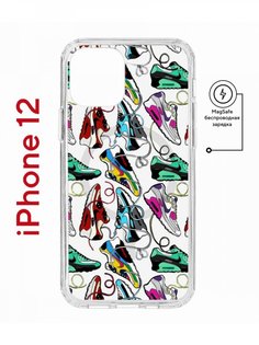 Чехол на iPhone 12/12 Pro MagSafe с принтом Kruche Print Кроссы Nike Air Max с магнитом КruЧЕ