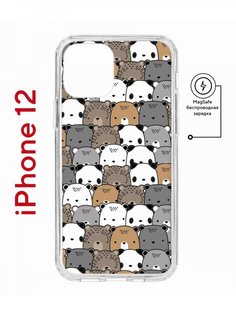 Чехол на iPhone 12/12 Pro MagSafe с принтом Kruche Print Медвежата с магнитом КruЧЕ