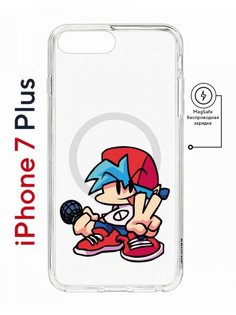 Чехол на iPhone 7 Plus/8 Plus MagSafe Kruche Print FNF Boyfrend противоударный с магнитом КruЧЕ