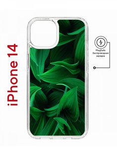 Чехол на iPhone 14 MagSafe с принтом Kruche Print Grass противоударный с магнитом КruЧЕ