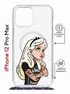 Чехол на iPhone 12 Pro Max MagSafe Kruche Print Tattoo Girl с магнитом, со шнурком КruЧЕ