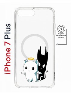 Чехол на iPhone 7 Plus/8 Plus MagSafe Kruche Print Angel Demon противоударный с магнитом КruЧЕ