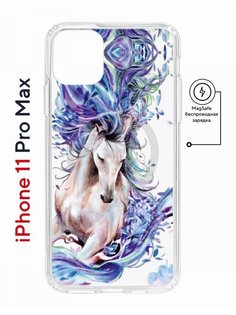 Чехол на iPhone 11 Pro Max MagSafe с принтом Kruche Print Грация противоударный с магнитом КruЧЕ