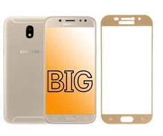 Защитное стекло для Samsung Galaxy J5 (2017) с золотой рамкой BIG