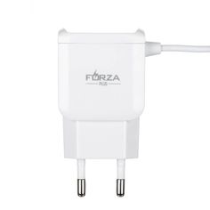 Сетевое зарядное устройство Forza Старт 2 USB встроенный кабель micro