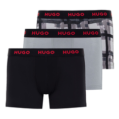Мужские трусы Medium Grey 3-Pack Logo Waistband Trunk Hugo Boss