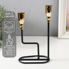 Подсвечник металл на 2 свечи No Brand