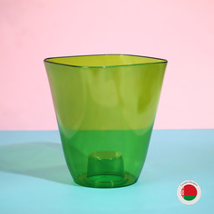 Горшок для орхидей, 2,5 л, 16,4 × 18,5 см, пластик, прозрачно-зеленый No Brand