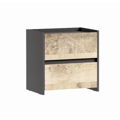 Тумба прикроватная с 2 - ящиками денвер, 500х360х500, графит/дуб гранж No Brand